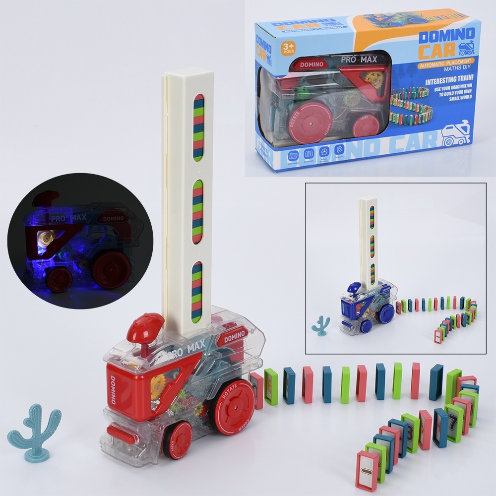 Гра LT276B машина-доміно, їздить, світло, доміно 60шт, наліпки,2 кольори, кор., 26,5-16-7,5 см.