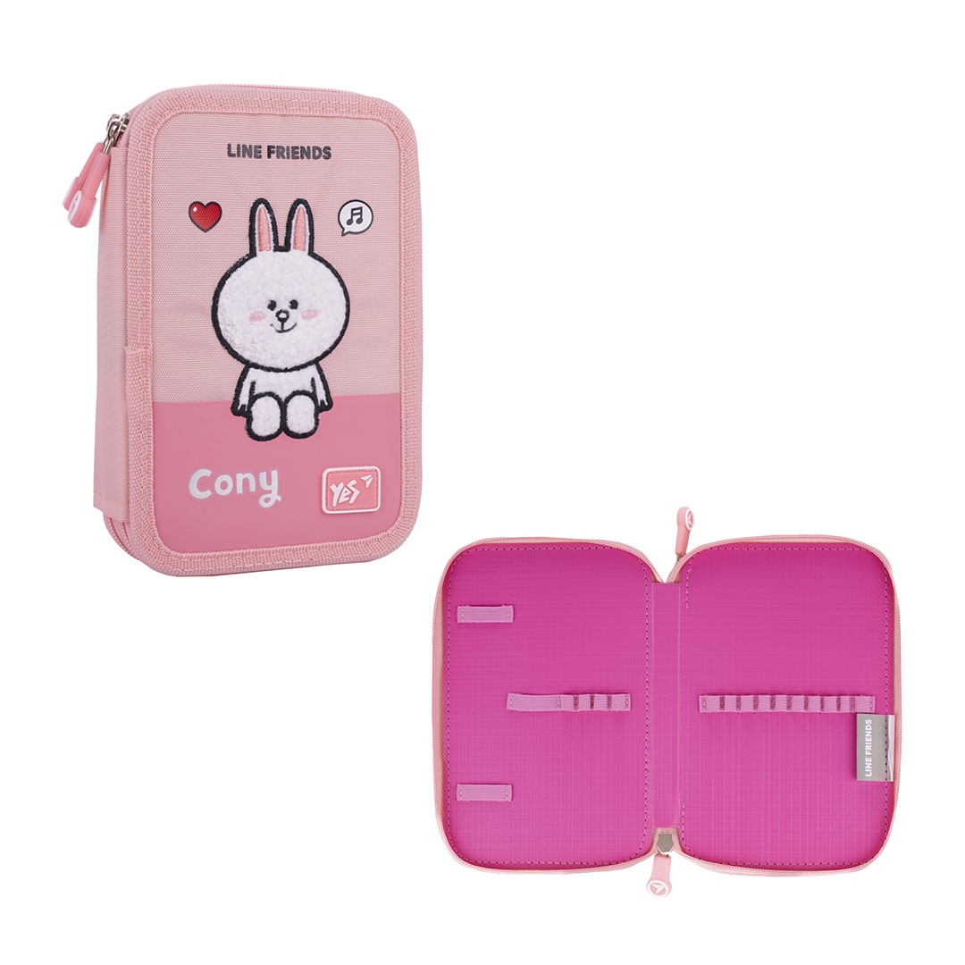 Пенал твердий YES подвійний HP-01 Line Friends Pretty Choco and Cony