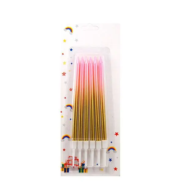 Свічки металік Омбре Рожево-золоті (6 шт)