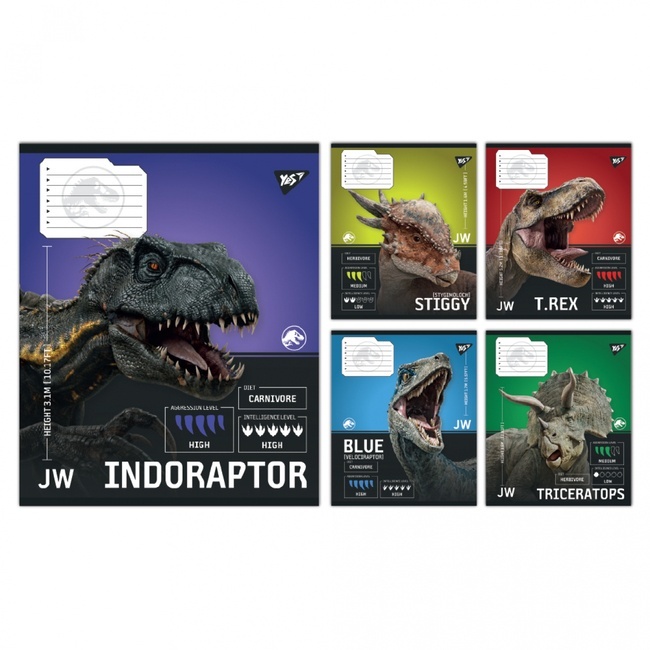 А5/12 кл. Yes JURASSIC WORLD Strength and Power, зошит учнівський шкільний