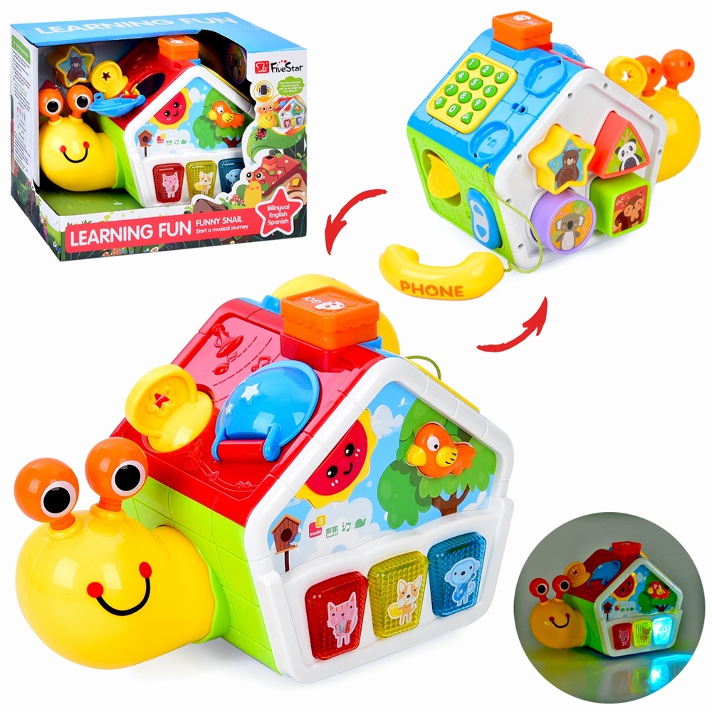 Гра 35969 равлик+будиночок,їздить,піаніно,телефон,зв.тварин,сортер,муз.(англ.),бат.,кор.,27-19,5-16с