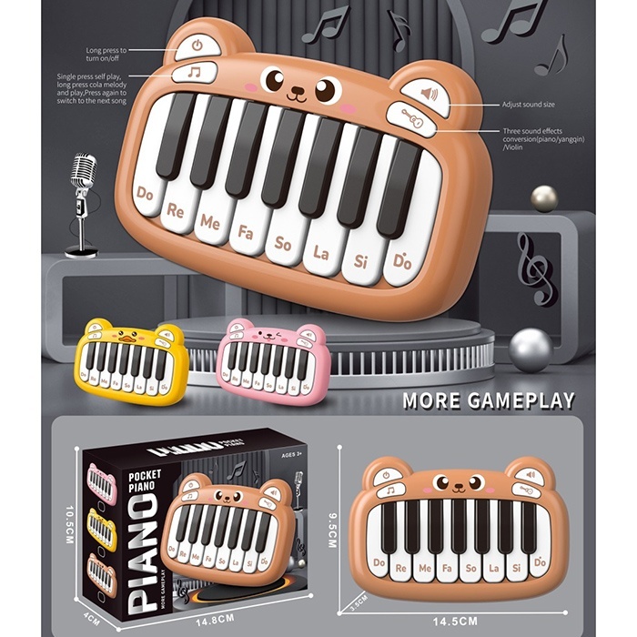 Піаніно HM-11 регул. гучн., картки, змін. режими, 3 види, муз. (англ), світло, бат.,кор.,15-10,5-4см