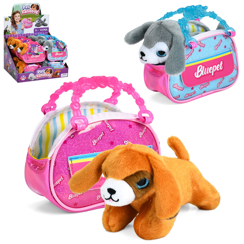 Тварина DR5146 собака, м'яка іграшка, сумка, 2 види, 12 шт. в диспл., 32-23-24,5 см.