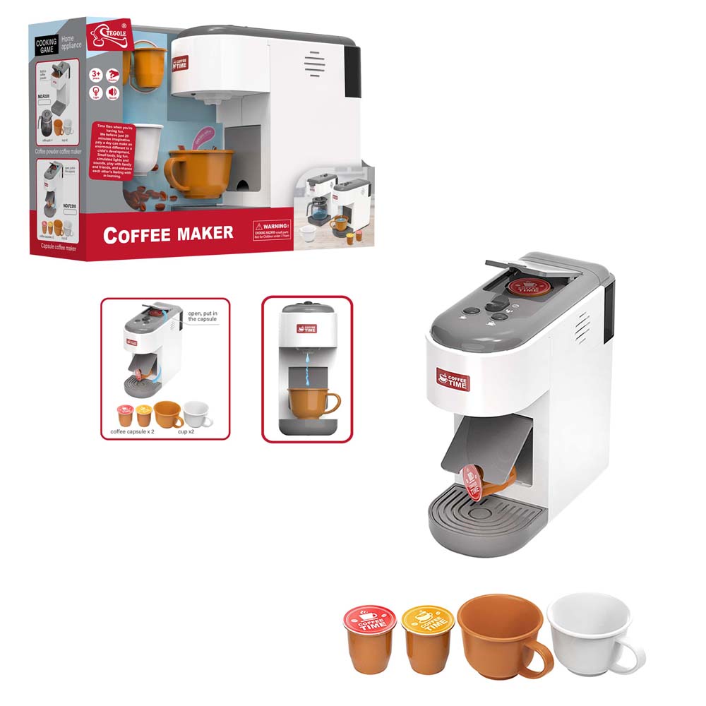 Кавоварка F2310 ллється вода, чашки, муз., світло, бат., кор., 32-23-10 см.