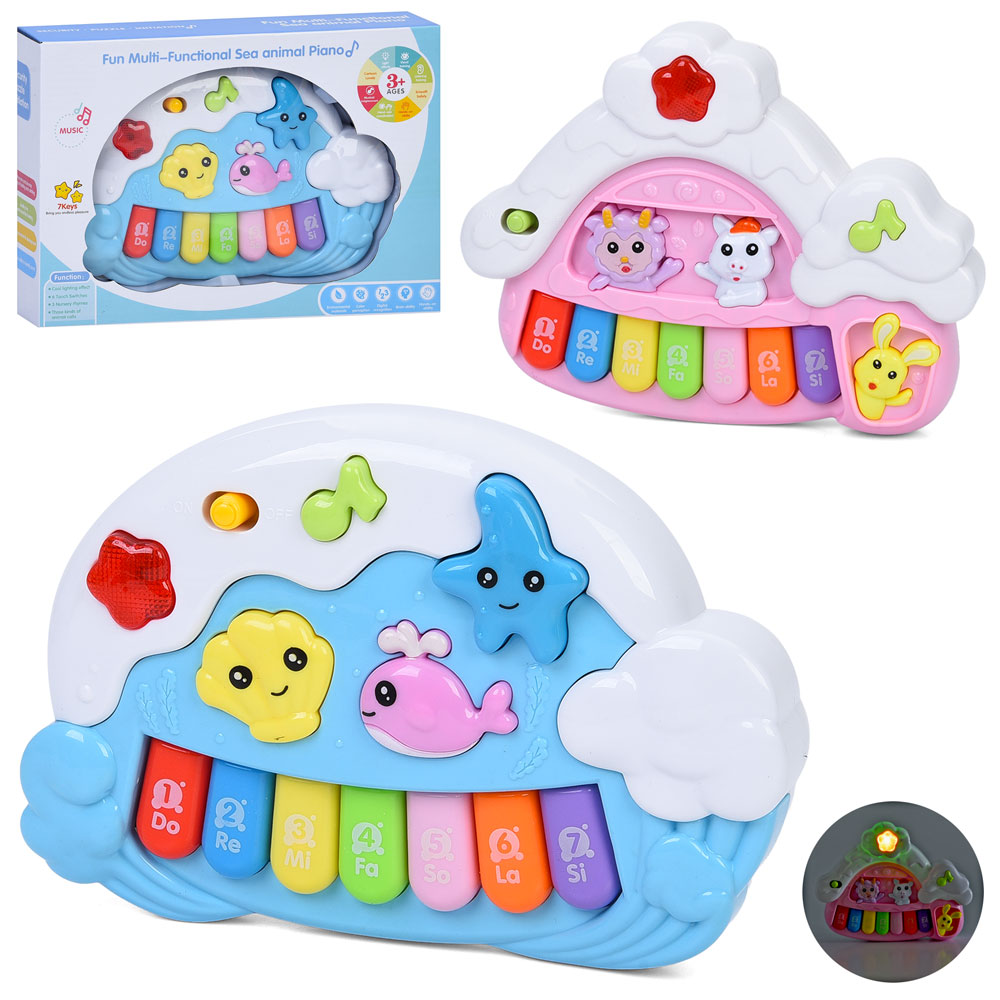 Піаніно R713-R714.21-16-4,5см,музика,зв.тварин,зв(англ), світло,на бат-ці, в кор-ці26-18,5-6см