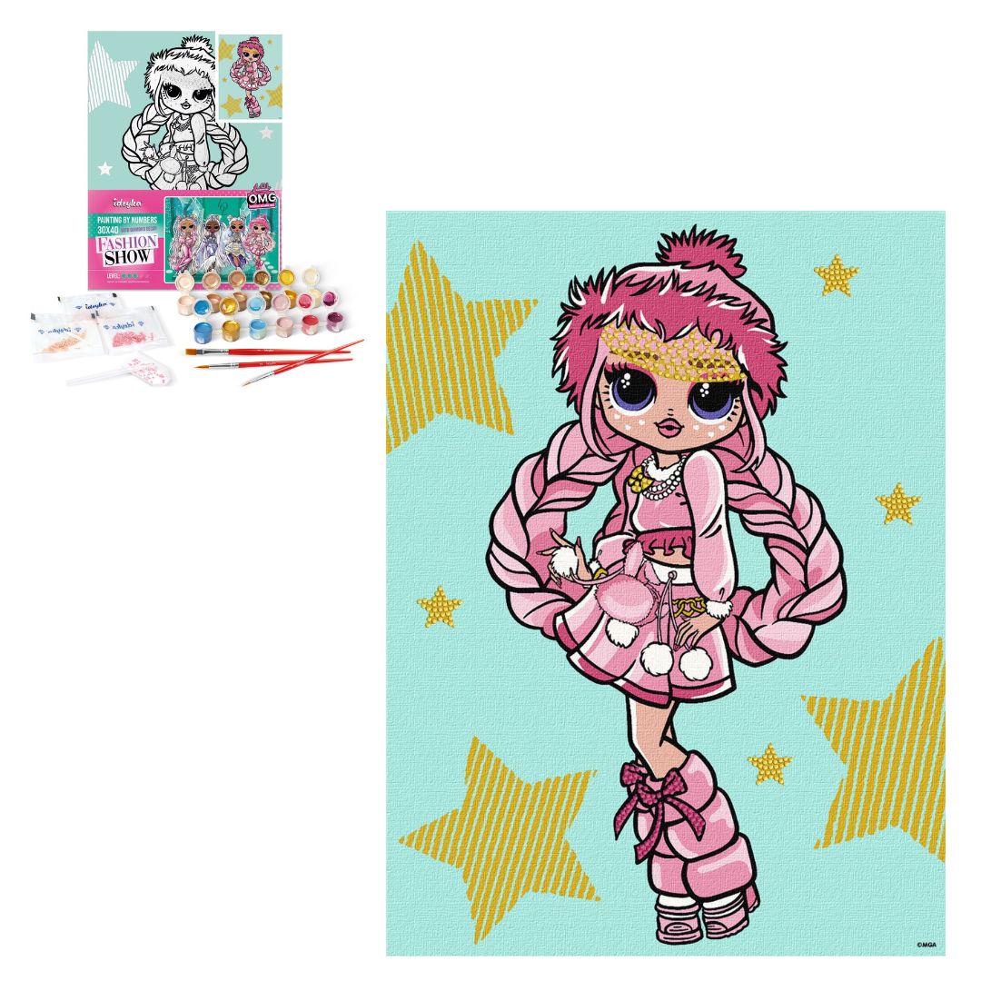 Набір для розпису по номерах для дітей "L.O.L. Surprise! O.M.G. Fashion show La Rose" зі стразами 30