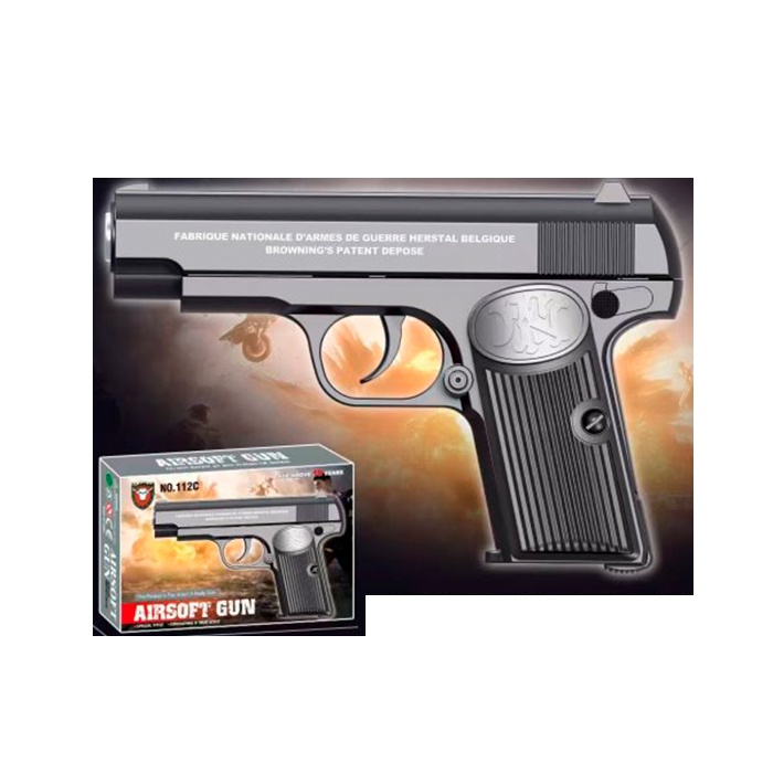 Пістолет 112C 14см, стріляє пластиковими кулями, кор.,, 17,5-12-3,5см