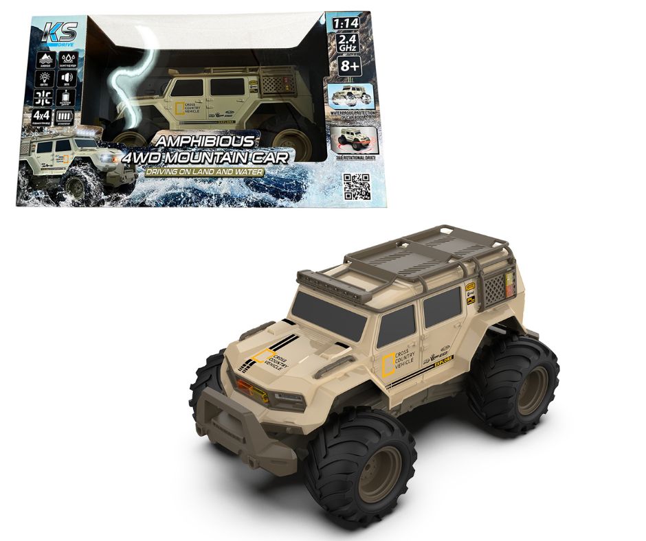 Автомобіль KS DRIVE на р/к – AMPHIBIOUS 4WD (1:14, 2.4 ГГц, акум. 3,7 V, світло, звук)
