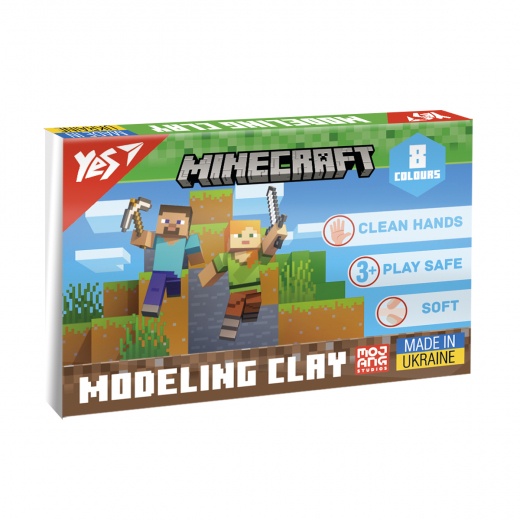 Пластилін Yes, 8 кол., 160г "Minecraft"