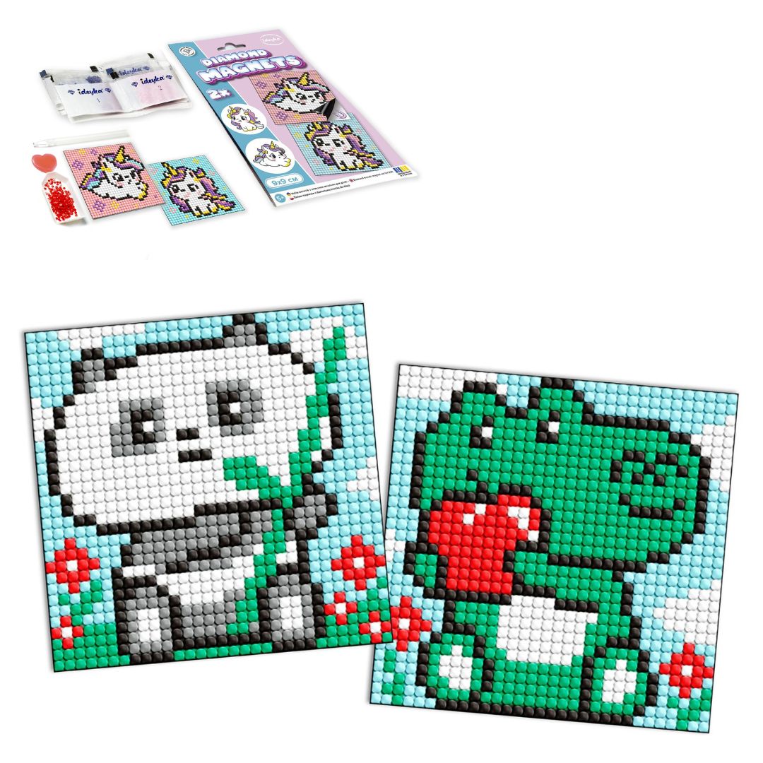 Набір з алмазною мозаїкою на магнітній основі для дітей "Дивні смаколики" 9x9см