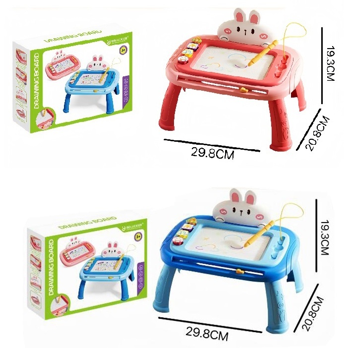 Досточка для малювання 578-B-P столик, кольорова, 4 штампи, 2 кольори, кор.,30,5-22-6см.