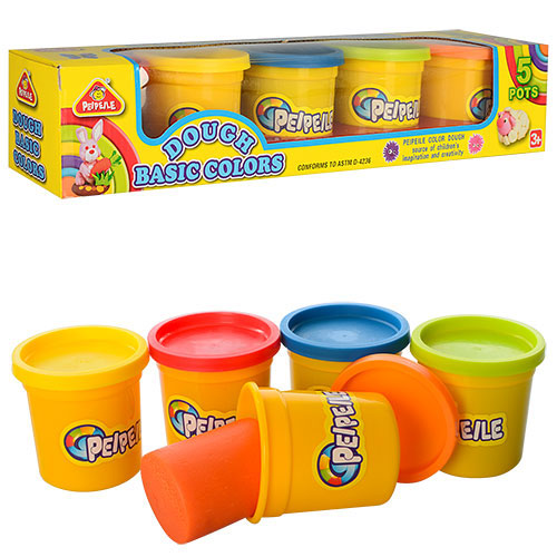 Тісто для ліплення 3902В аром., 5 кольорів (баноч.з кришкою), аром., кор., 39,5-8-8 см.