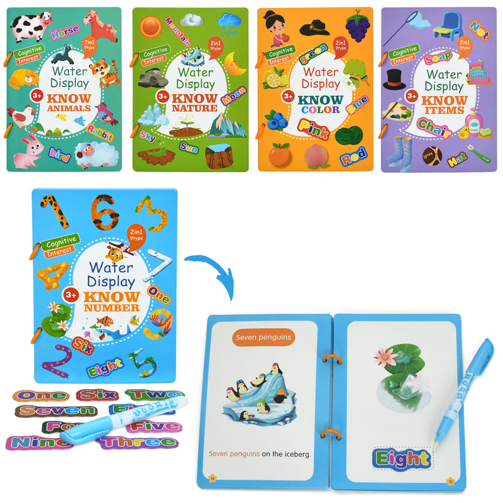 Книжка для малювання INT 0026 наліпки, маркер для води, 5 видів, кул., 18-20-1,5 см.