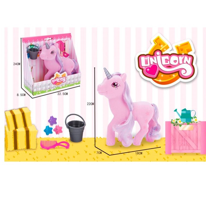 Конячка 6217 єдиноріг, гребінець, відро, заколочки, кор., 23-24-9 см.