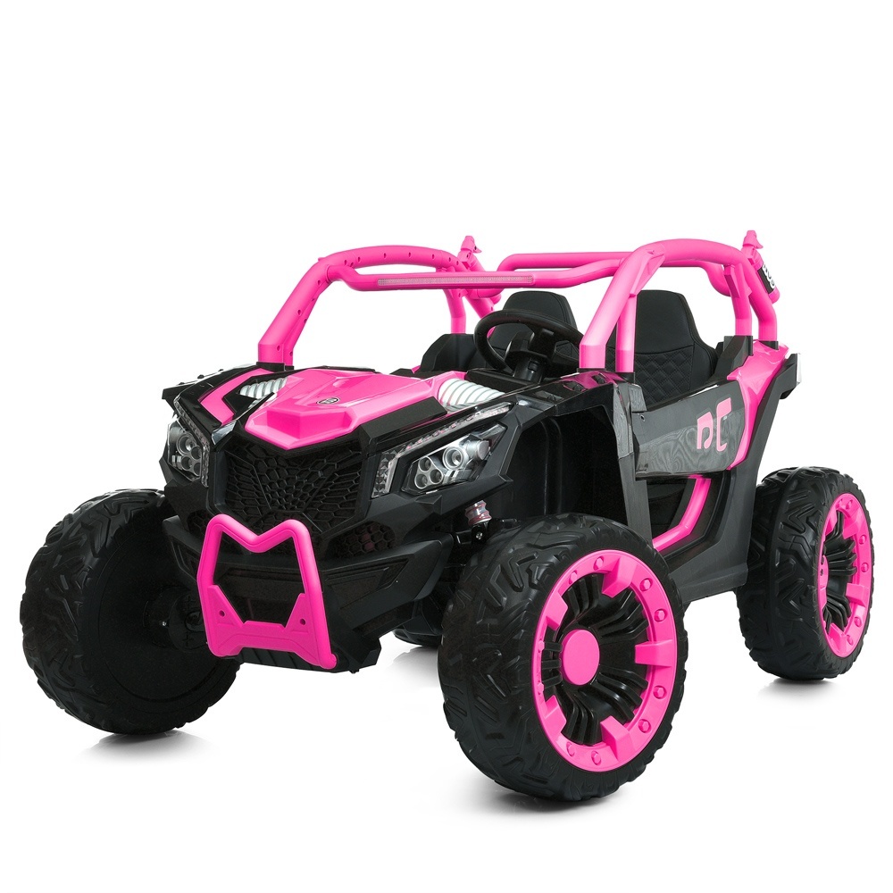 Джип M 6124EBLR-8(24V) радіокер. 2,4G, 1*24V8AH, 4*45W, MP3,USB,EVA,BT,TF,муз.,світло,шкіра,рожевий