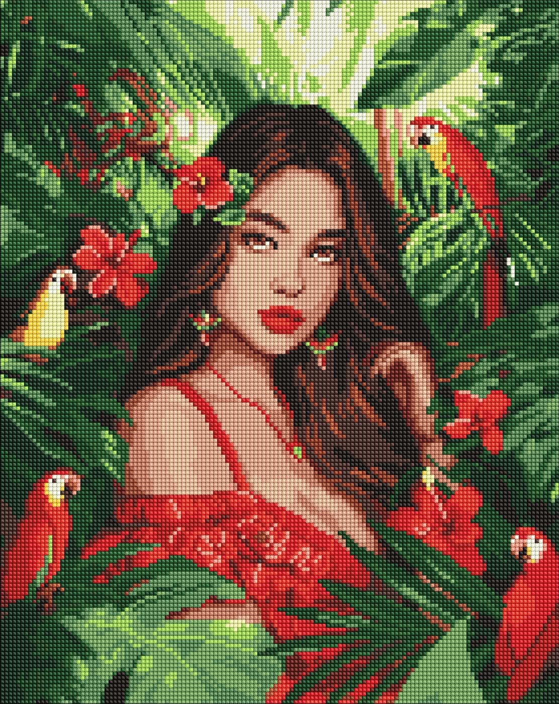 Набір з алмазною мозаїкою "Тропічна принцеса" 40х50см