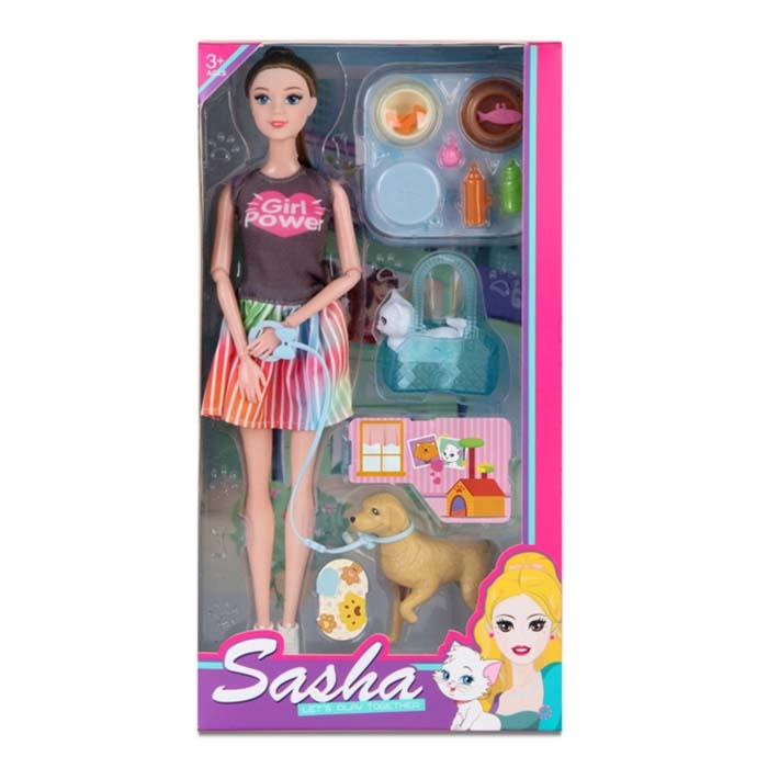 Лялька 51818 шарнірні руки, тварини, аксесуари, кор., 17-32-6 см.