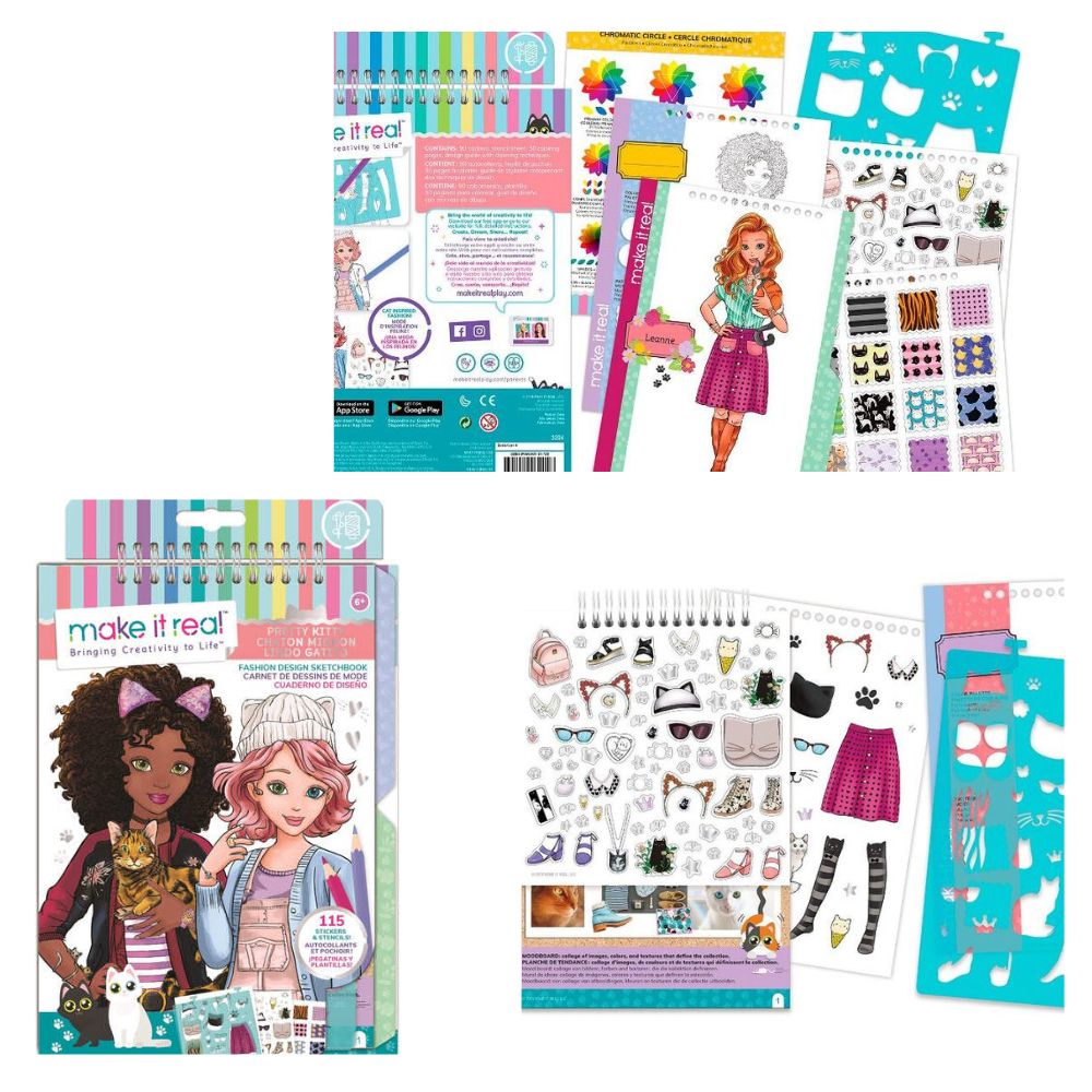 Make it Real: Блокнот з трафаретами для створення модних коллекцій «Гарненька кицюня»