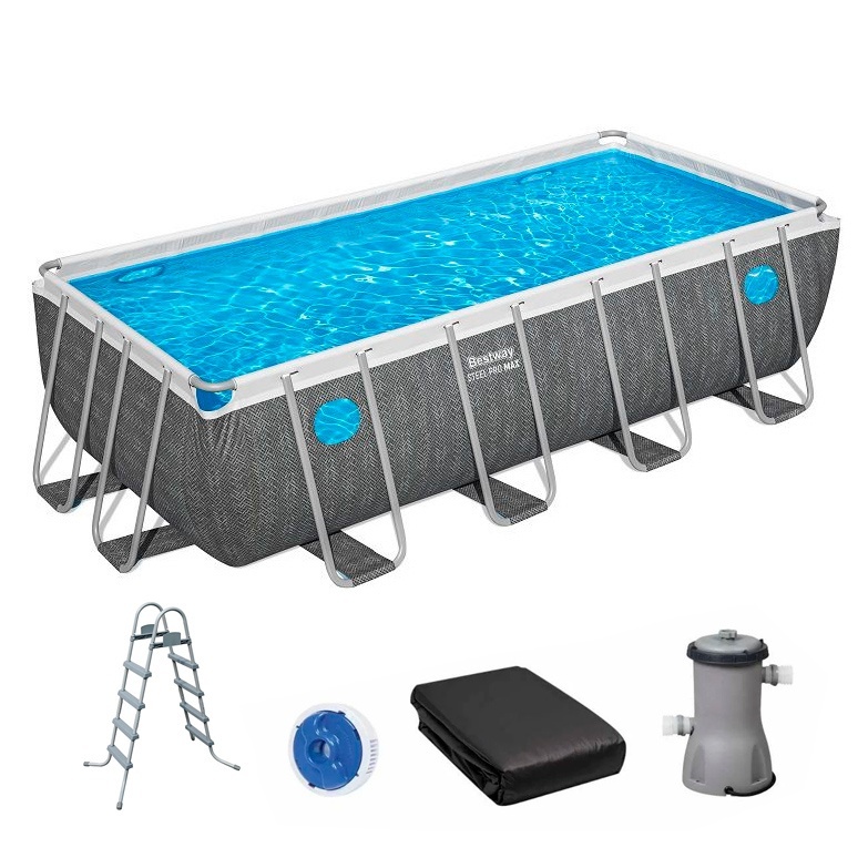 Басейн каркасний BW 561MB каркасний, 488-244-122см, фільтруючий насос, сходи, тент