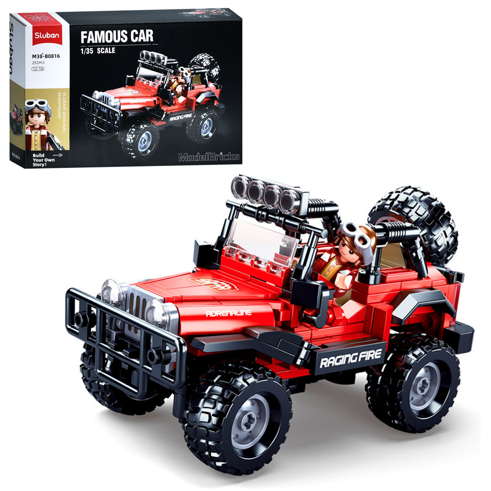 Конструктор SLUBAN M38-B0816 джип, 1:35, фігурка, 253дет., кор., 30-19-7 см.