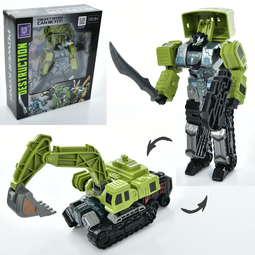 Трансформер LJ1672D робот+екскаватор, кор., 23-26-8 см.