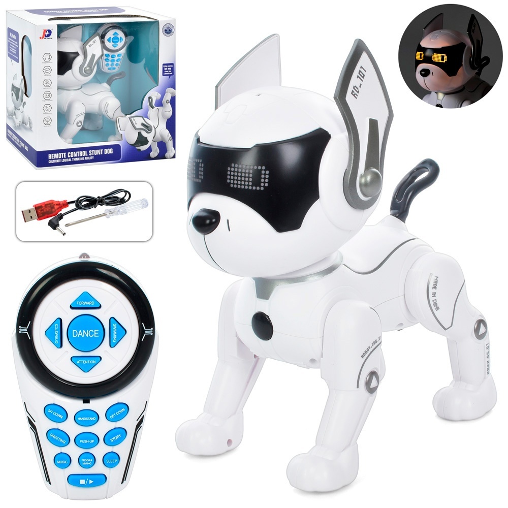 Тварина A118 собака, радіокер., акум., муз., світло, їде, танцює, кор., 28-28-15 см.