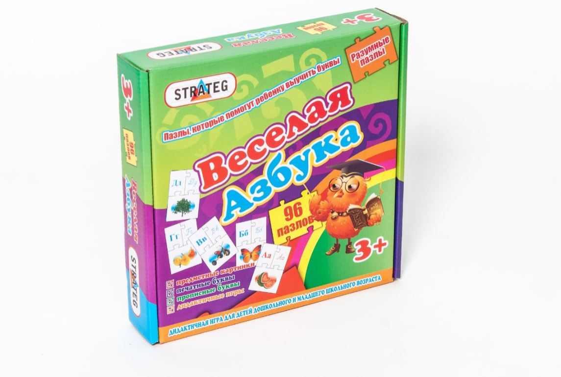 Пазли 518 (рос.) Стратег, "Весела абетка (Азбука)", в кор-ці 25-25-5см
