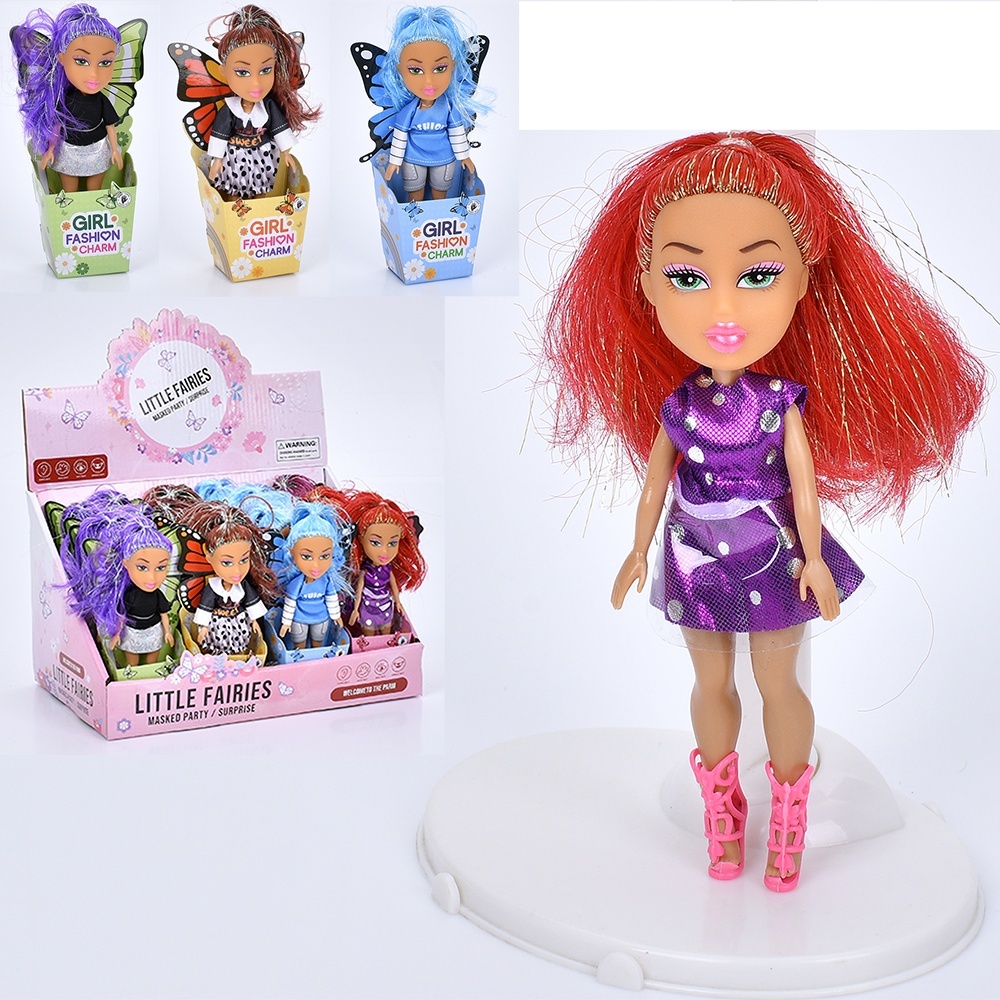 Лялька LK1436A-10 фея(крила), 4 види, кор., 20 шт. в диспл., 28,5-17,5-18,5 см.