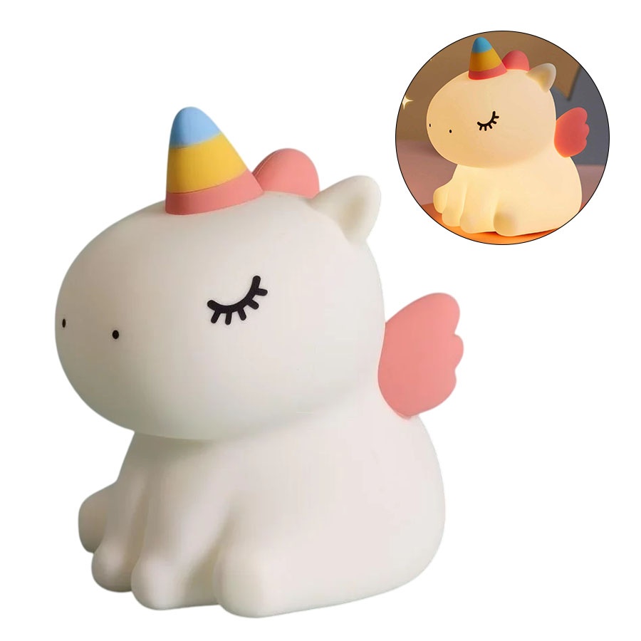 Нічник FG241105007L єдиноріг, сенсорний, акум., USB, силікон, світло(кольорове),кор.,12,5-14,5-9,5см