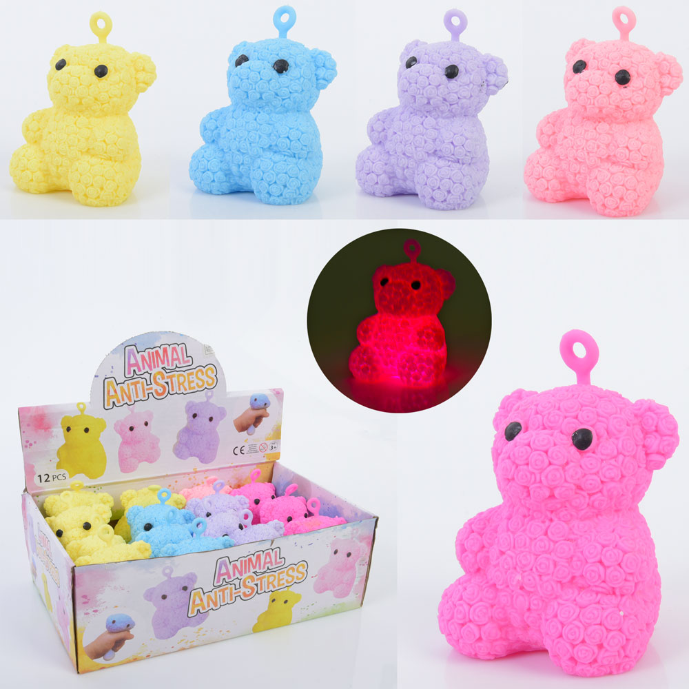 Фігурка TD202348 ведмідь,антистрес,коротка ручка,5 кольорів,світло,бат.(табл),15шт. в диспл.,29-10-1