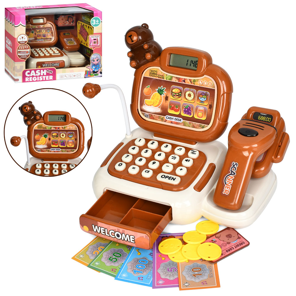 Касовий апарат R999-23A капібара, термінал, калькулятор,сканер,мікрофон,гроші,муз.,бат.,кор.,26,5-20