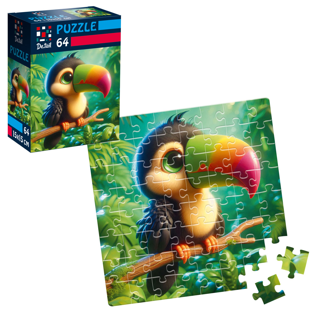 Пазли De.tail. Пташеня в джунглях. 64 деталі DT1234-17 (укр)