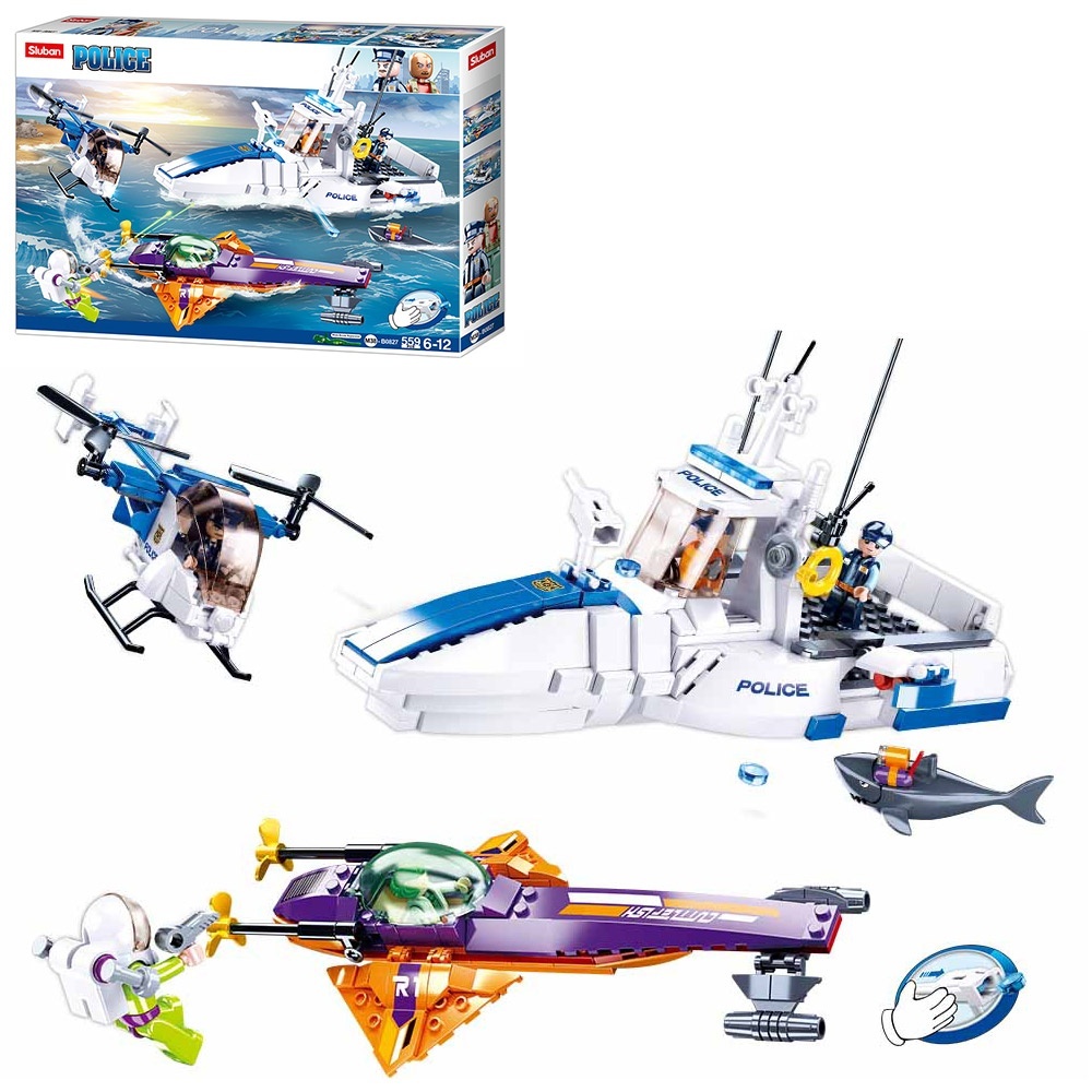 Конструктор SLUBAN M38-B0827 "Police": Поліцейська гонитва на воді,  559 дет.