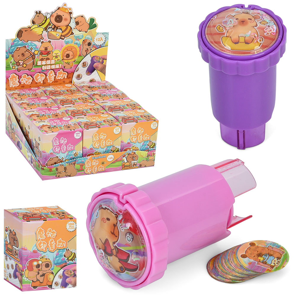 Набір для творчості YG0229 наліпки,пристрій для кріпл.наліпок,капібара,мікс видів,кор.,12шт.в диспл.