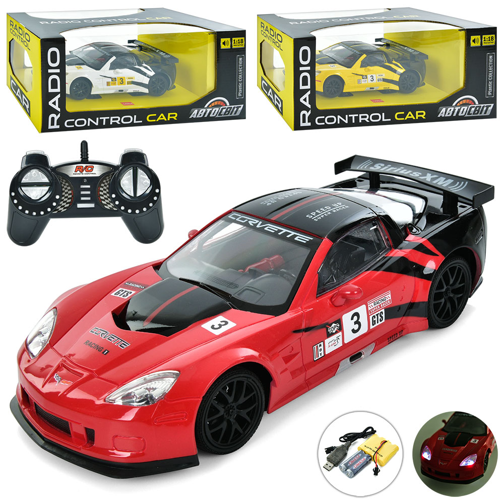 Машина AR-2304 АвтоСвіт,1:18,Corvette,радіокер.,2,4G,акум.,гум.колеса,3 кольори,світло,кор.,37-15,5