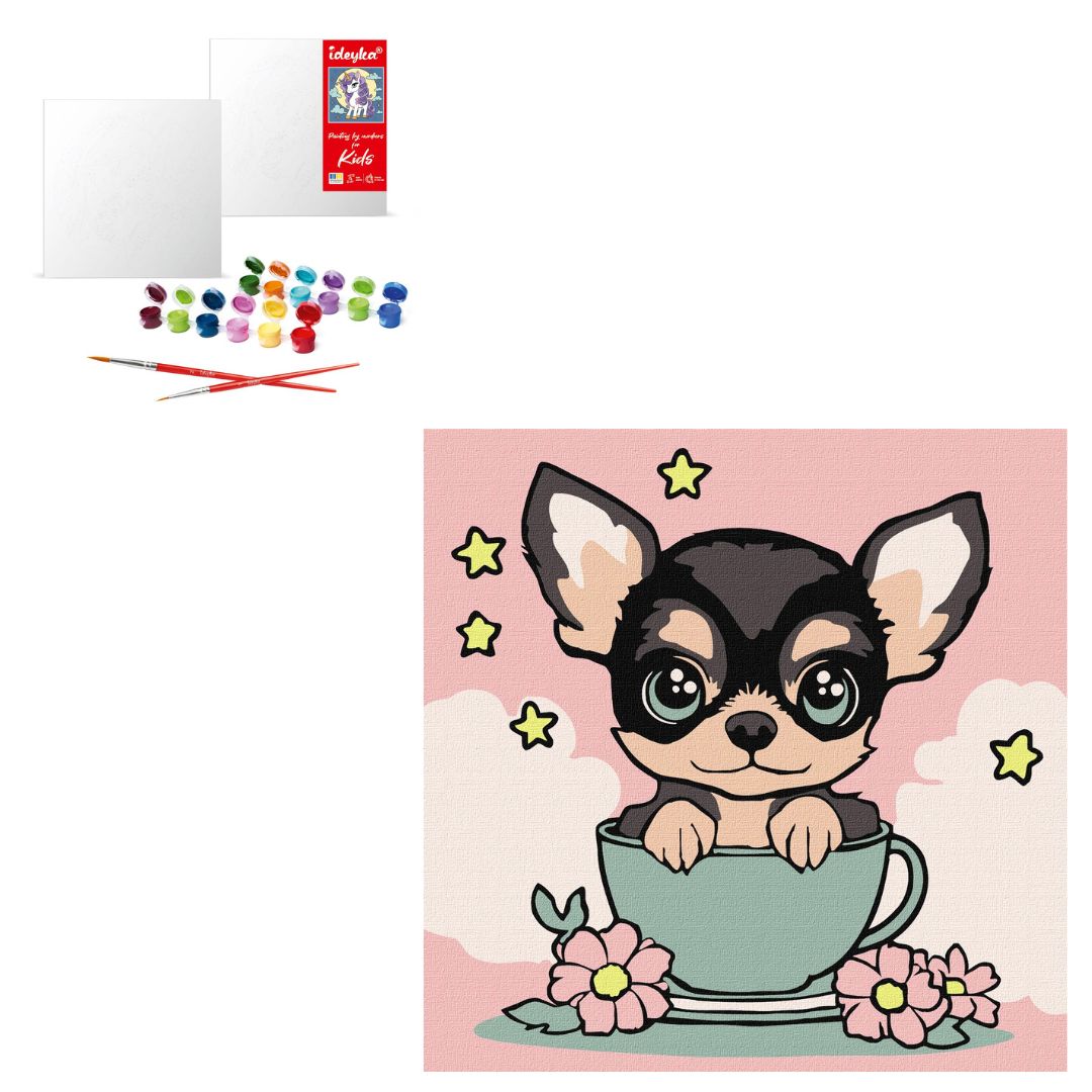 Набір для розпису по номерах для дітей "Милий цуцик" 25х25cm