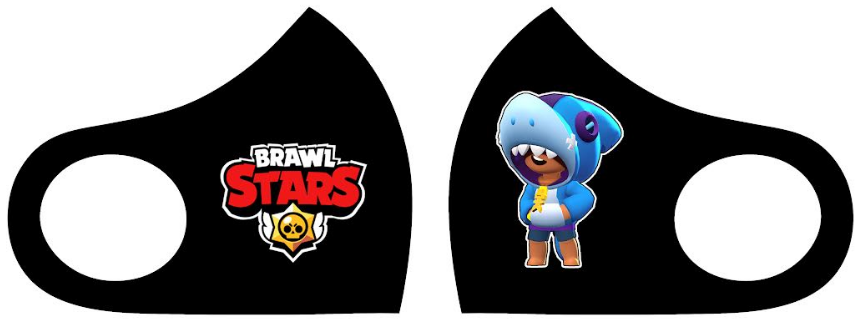 Маска Pitta Print S Brawl Stars Леон Акула Black																						