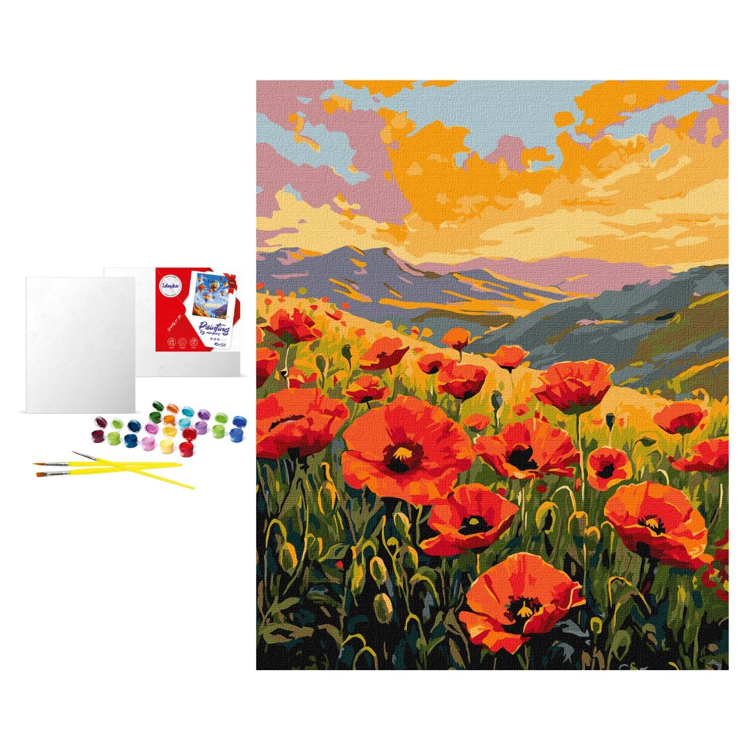 Набір для розпису по номерах "Тиша серед маків" 40х50см