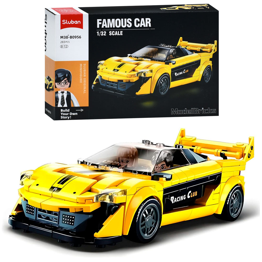 Конструктор SLUBAN M38-B0956 гоночна машина, фігурка, 283 дет., кор., 30-19-7 см.