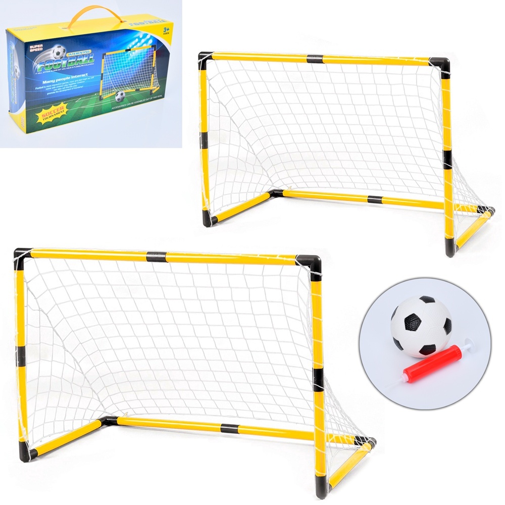 Футбольні ворота MR 1221 2 шт., сітка 2 шт., 80-60-46 см., м'яч, насос, кор., 42-22,5-11 см.