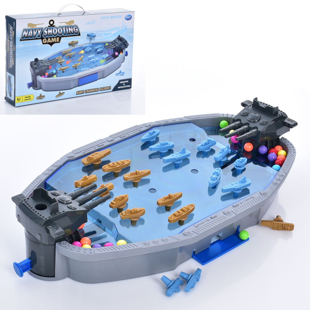 Настiльна гра 707-126 Морський бій, ігрове поле, фішки-кораблі, кульки, кор., 42-25,5-6,5 см.