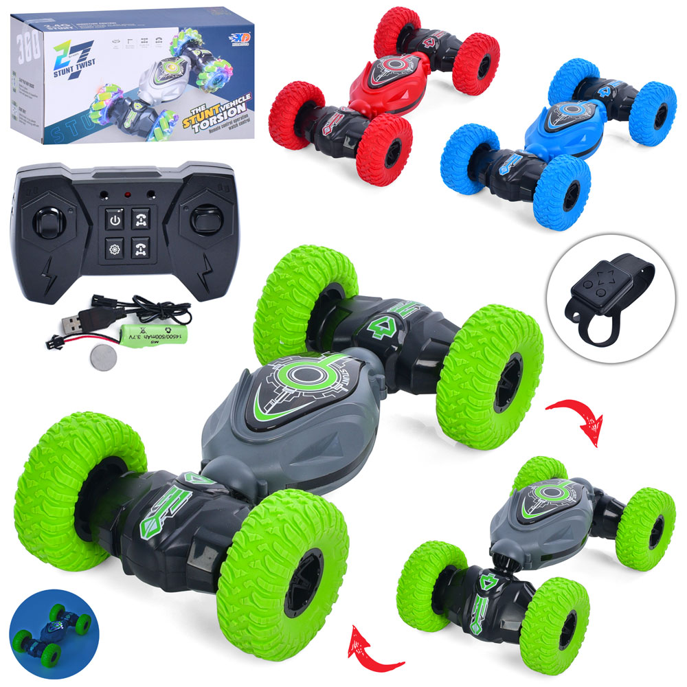 Машинка 3688-G106A радіокер.2.4G,акум.,упр.жестами,змінює форму,гум.колеса,3 кольори,USB,світло,кор.