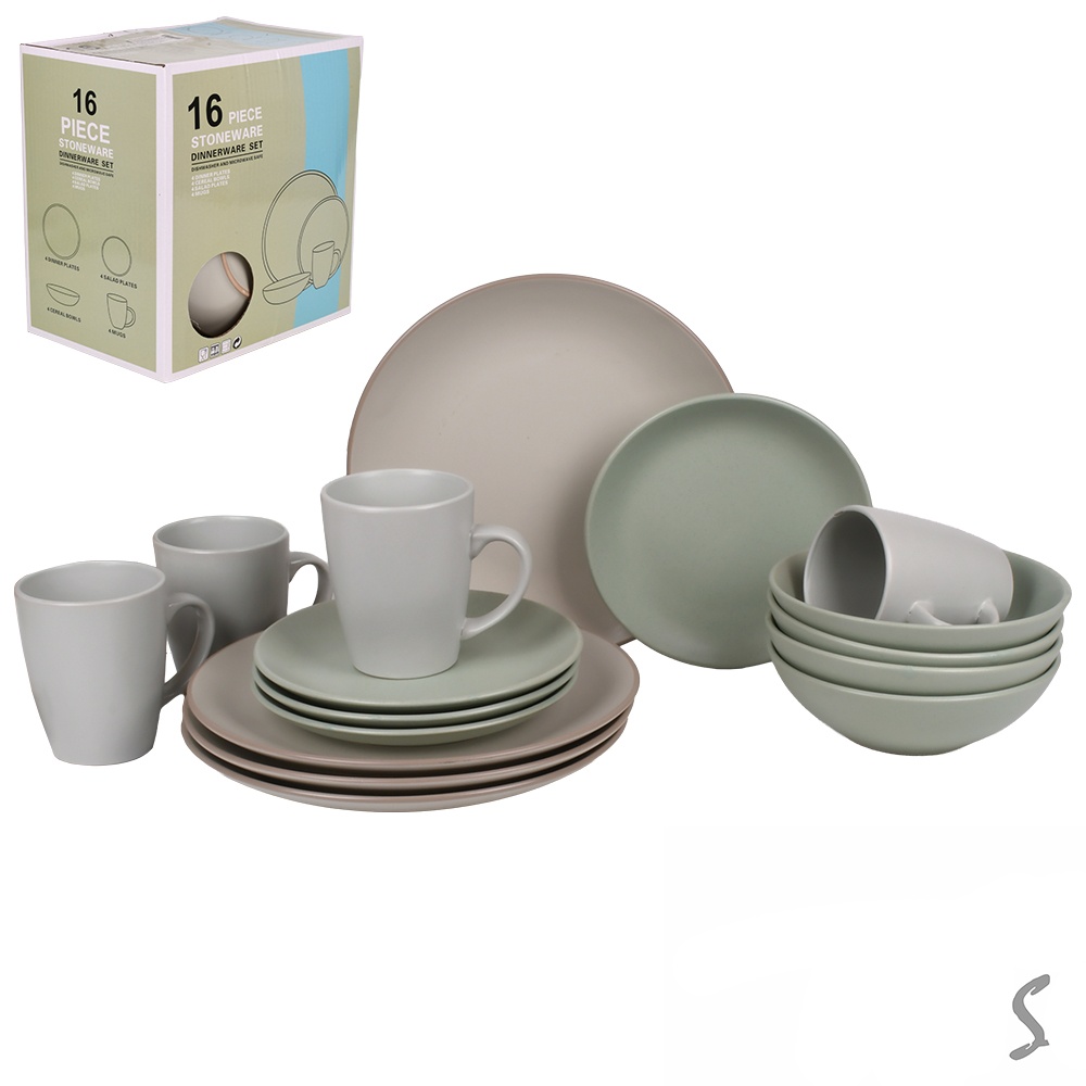 Набір столового посуду 16пр/наб (тарілка 26+19см, супниця 17.5см, чашка 420мл) MC5578-4