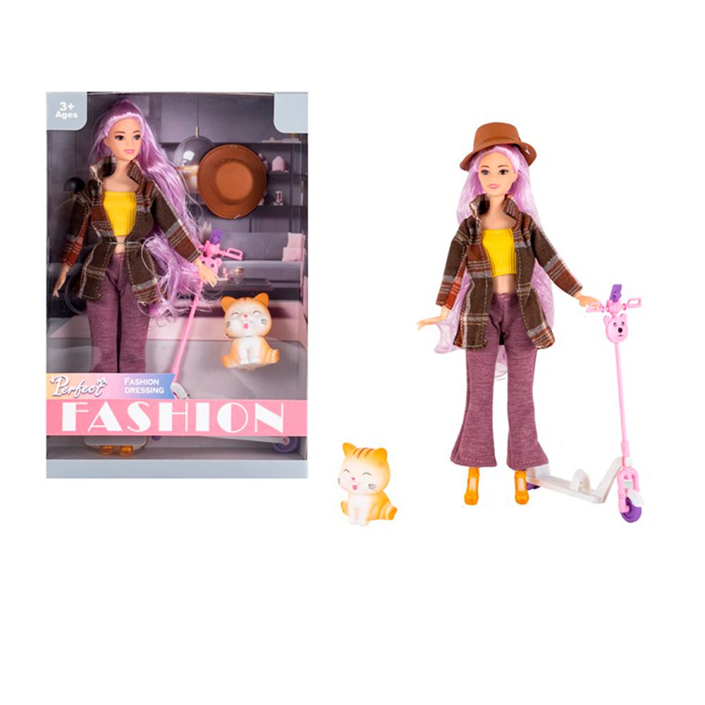 Лялька ST9958-19 шарнірна, самокат, тварина 6см, в кор-ці, 22-32,5-6см