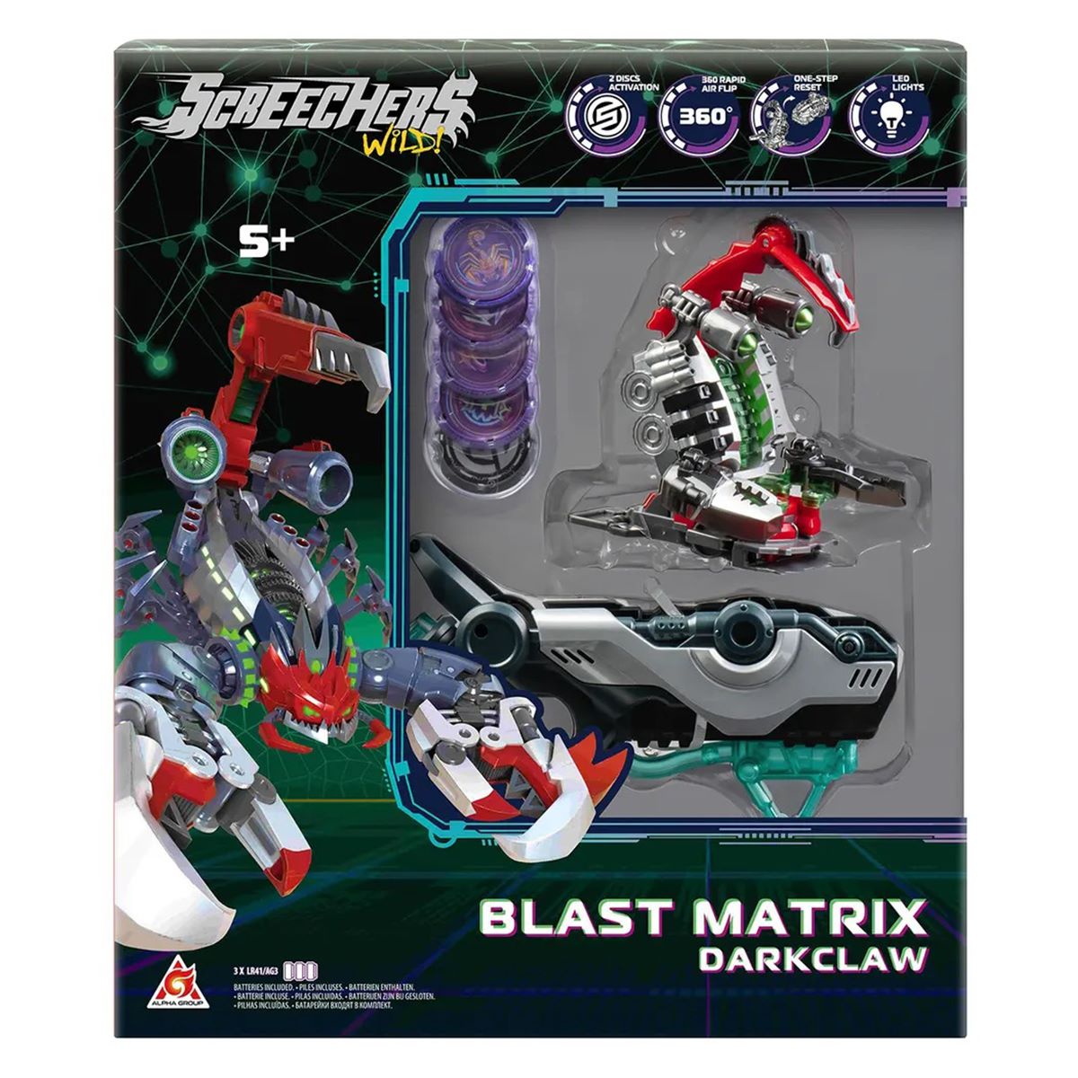Ігровий набір SCREECHERS WILD! S5 L2 – ДАРККЛО (запускач-бластер, машинка-трансформер L2)