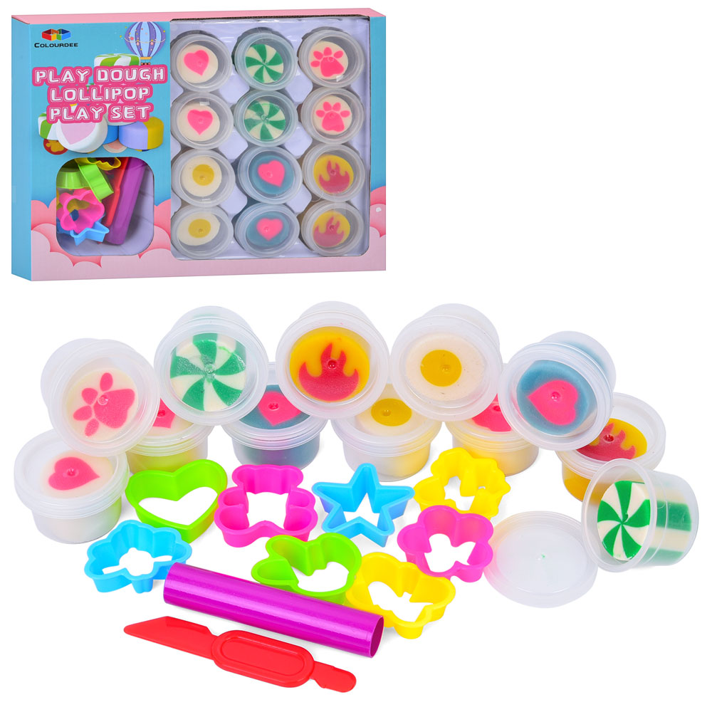 Пластилін MK 5464 12 шт./6 кольорів(двокольоровий,баночка з кришкою),аром.,формочки,кор.,30,5-24-6см