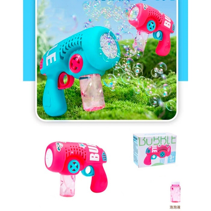 Мильні бульбашки 068 пістолет17,5см,світло,запаска,2 кольори,бат.кор.18-13-8см