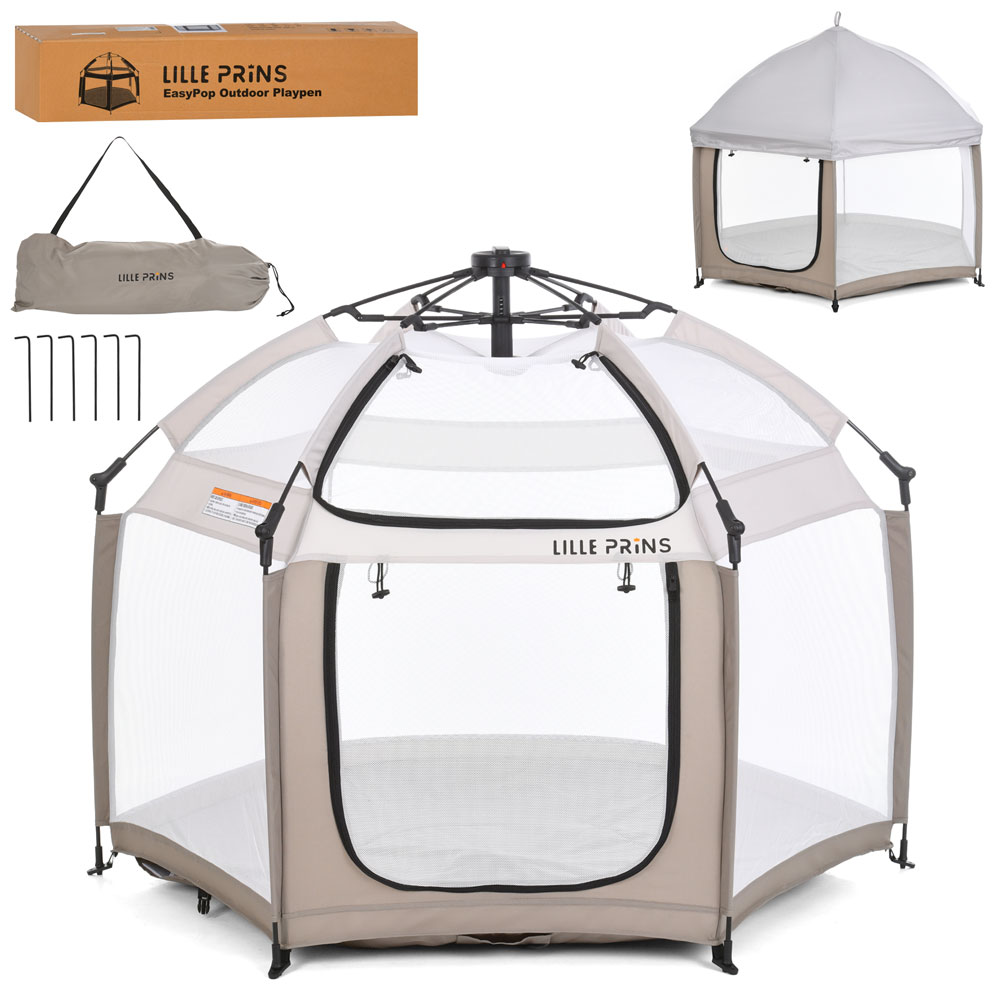 Намет MR 1515 Cashmere Beige автоматич.,каркас.,вхід-застібка-блиск.,стіни-сітки,чохол на кришу,кор.