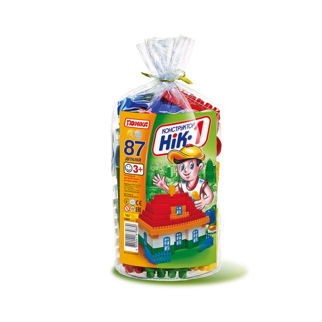Конструктор дитячий "НІК-1" (87 дет.) паяний кульок