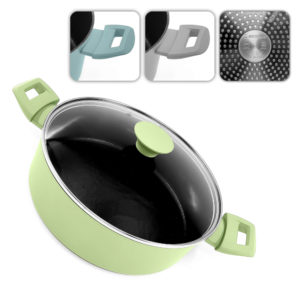 Каструля з кришкою лита мармур "Megastone" інд. дно 26*7.5см 10372-26S